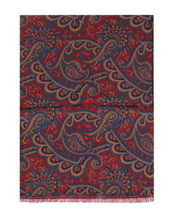 Zijden Sjaal met Paisleyprint | Rood