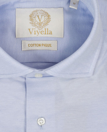 Viyella Knitted Pique Shirt | Blauw