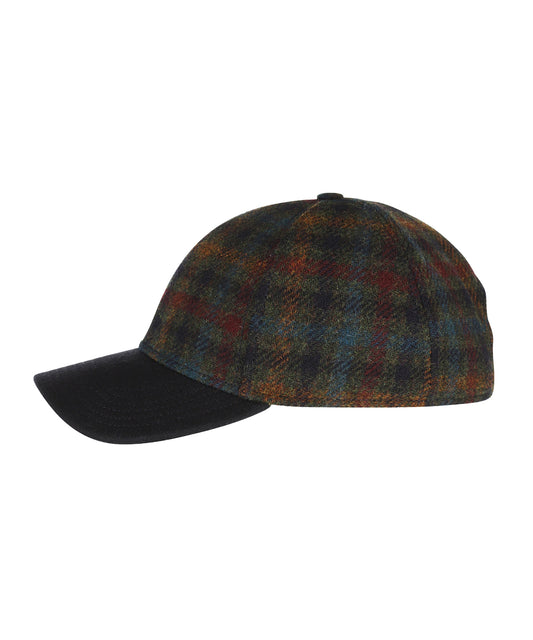 Baseball Cap Wool | Groen Melange ruit