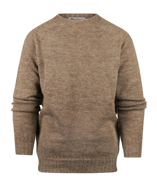 Harley of Scotland Ronde Hals Pullover | Bruin