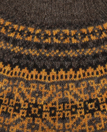 Harley of Scotland Ronde Hals Fairisle Pullover | Grijs