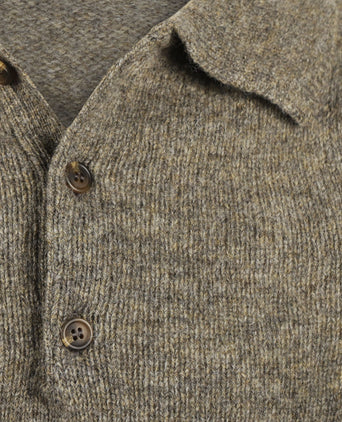 Harley of Scotland Pullover met Polokraag | Bruin