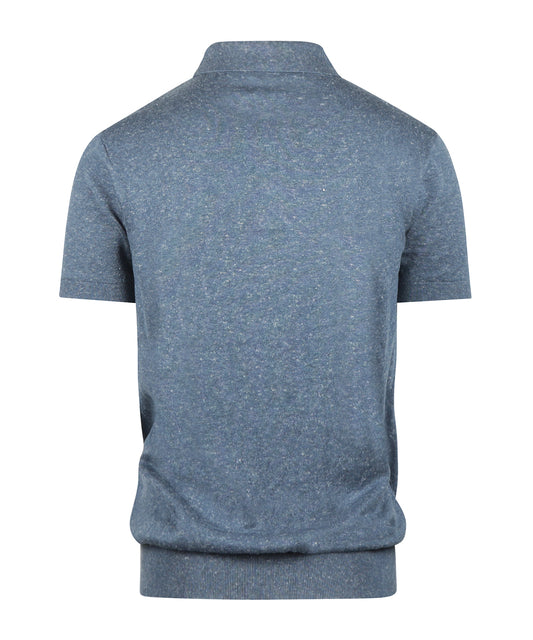 Muston linnen Blend Polo | Denim