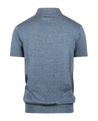 Barbour Muston linnen Blend Polo | Denim Blauw