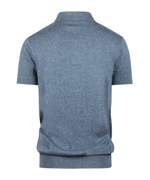 Barbour Muston linnen Blend Polo | Denim Blauw