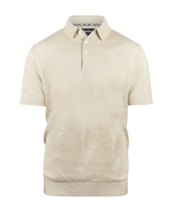 Barbour Muston linnen Blend Polo | Beige