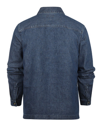 Barbour Aickmen Textured Denim Overshirt | Denim Blauw