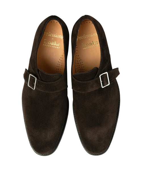Loake 357 Monk Strap Shoe Suede | Bruin