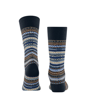 Burlington Fair Isle Sok | Blauw