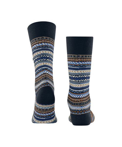 Burlington Fair Isle Sok | Blauw