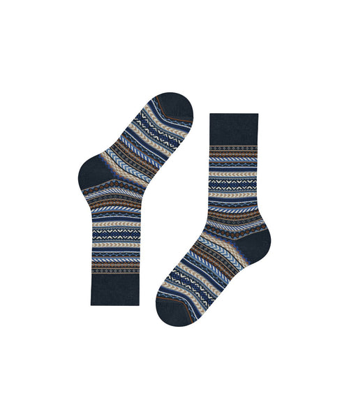 Burlington Fair Isle Sok | Blauw