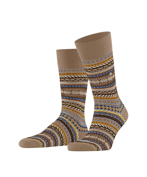Burlington Fair Isle Sok | Bruin