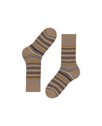 Burlington Fair Isle Sok | Bruin