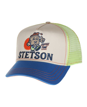 Stetson Trucker Cap Barista Coffee Time | Blauw Beige