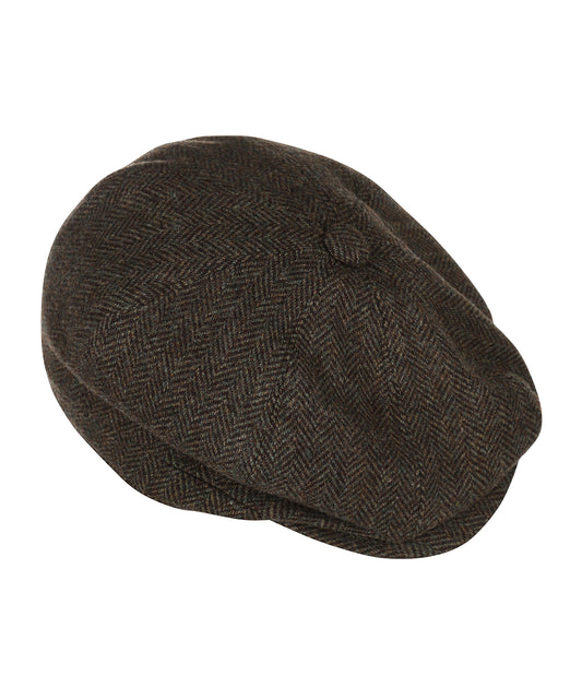 Christy Newsboy Tweed Cap | Herringbone Tweed Green