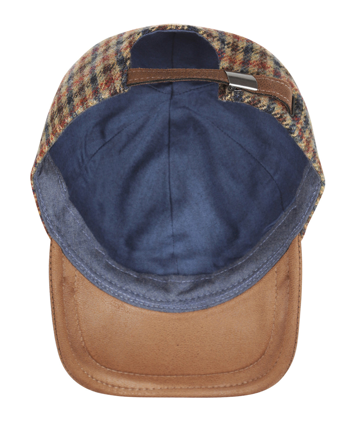 Baseball cap 100% Wol | Lichtbruin Ruit Melange