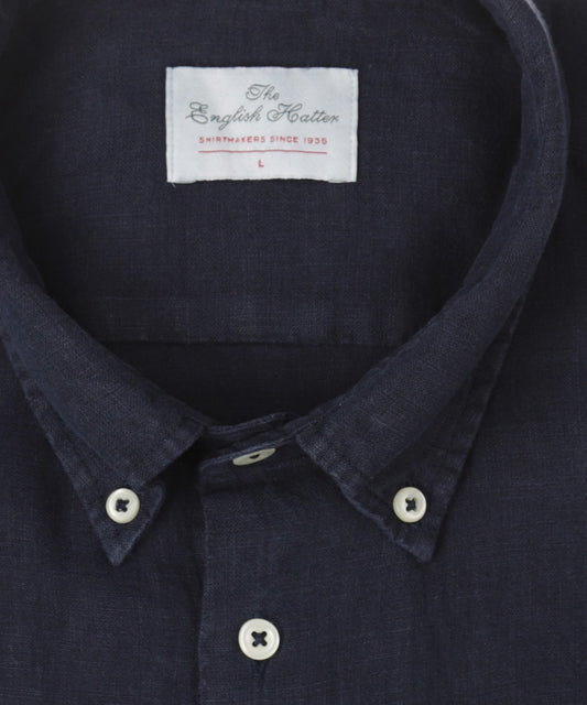 Shirt Garment Washed Linnen | Navy