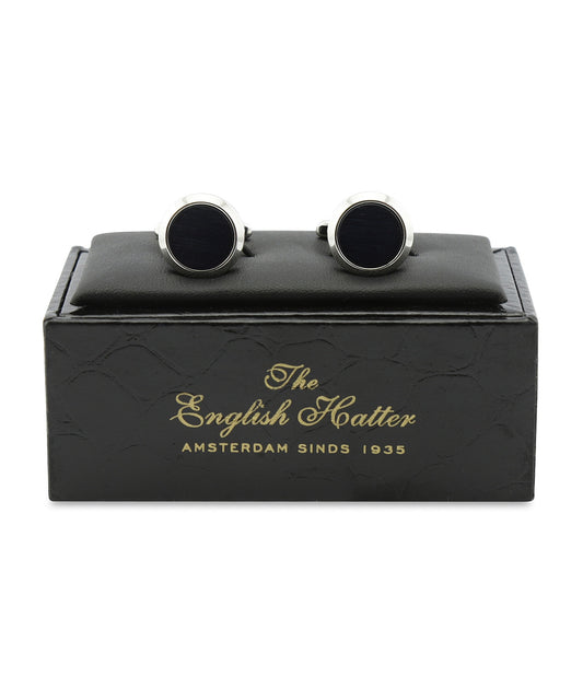 Manchetknopen | Navy Zilver Rond