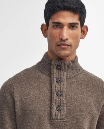 Pullover met rits en knoopsluiting | Bruin