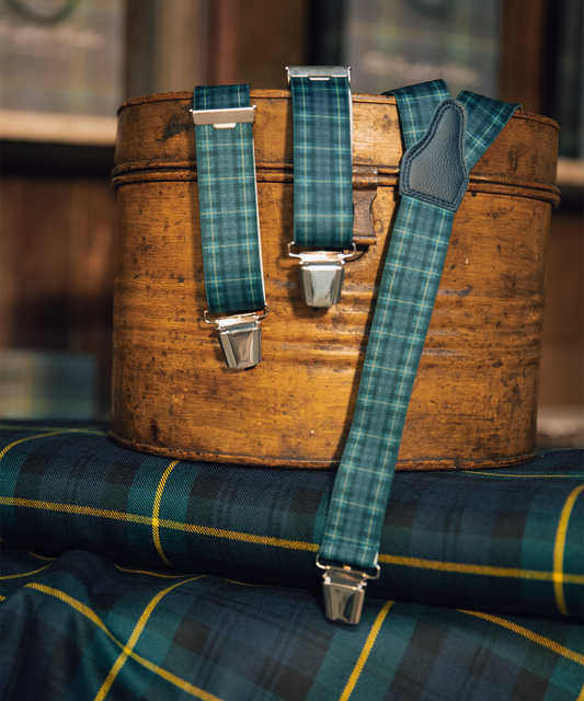 Bretels Clips 90 Years | Groen Tartan