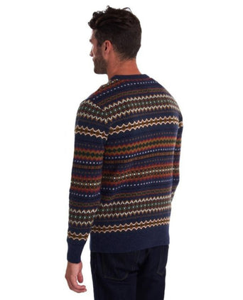 Barbour Pullover Fairisle Ronde Hals | Navy Blauw