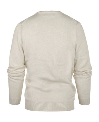 Pullover katoen v-hals | Bruin