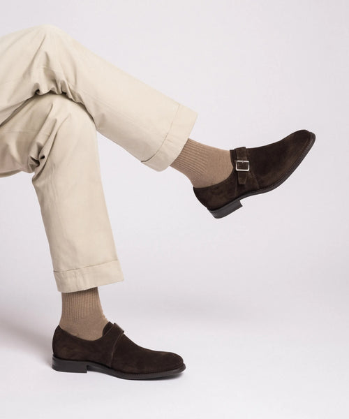 Loake 357 Monk Strap Shoe Suede | Bruin