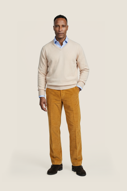 V-Hals Lamswol | Beige