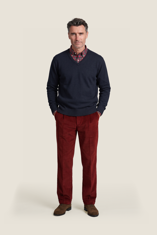 V-Hals Lamswol | Oxford Blue