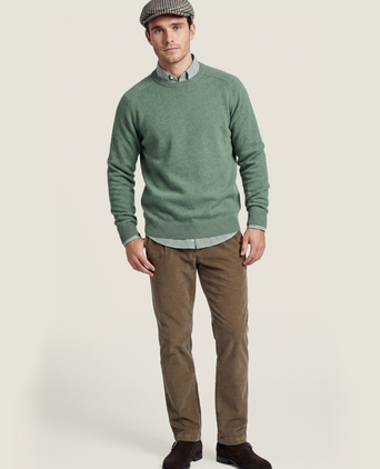 Pullover Lamswol ronde hals | Groen