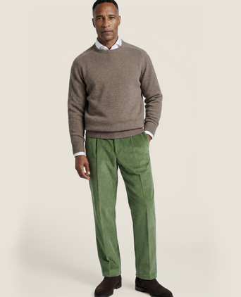 Pullover Lamswol ronde hals | Bruin