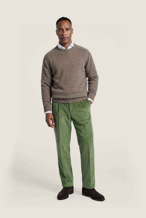 Pullover Lamswol ronde hals | Bruin