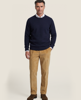 Pullover Lamswol ronde hals | Navy Blauw