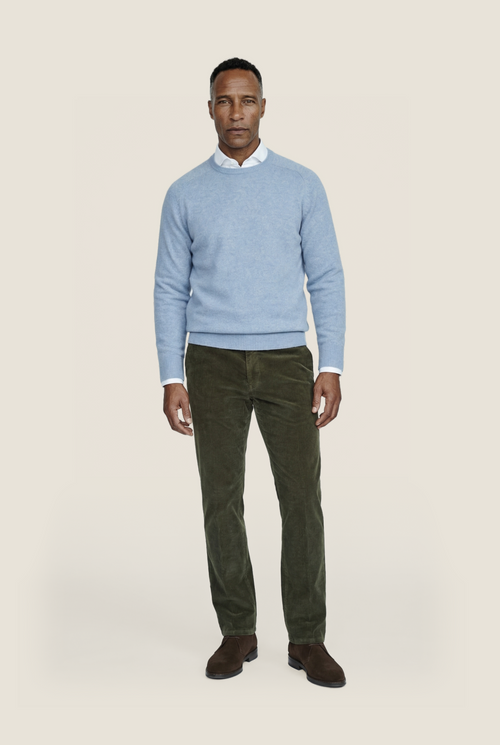 Pullover Lamswol ronde hals | Blauw