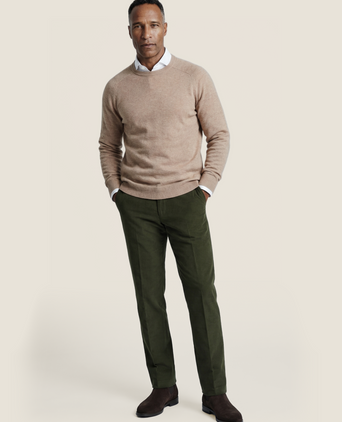 Pullover Lamswol ronde hals | Bruin