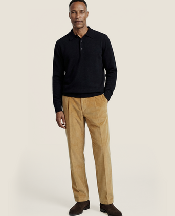 Pullover polo merino wol | Zwart