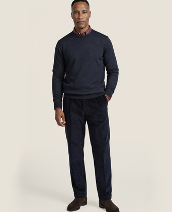 Pullover Merino wol ronde hals | Blauwgrijs