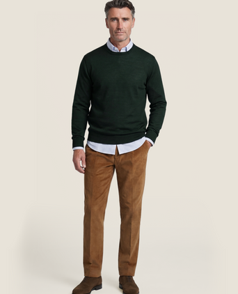 Pullover Merino wol ronde hals | Groen