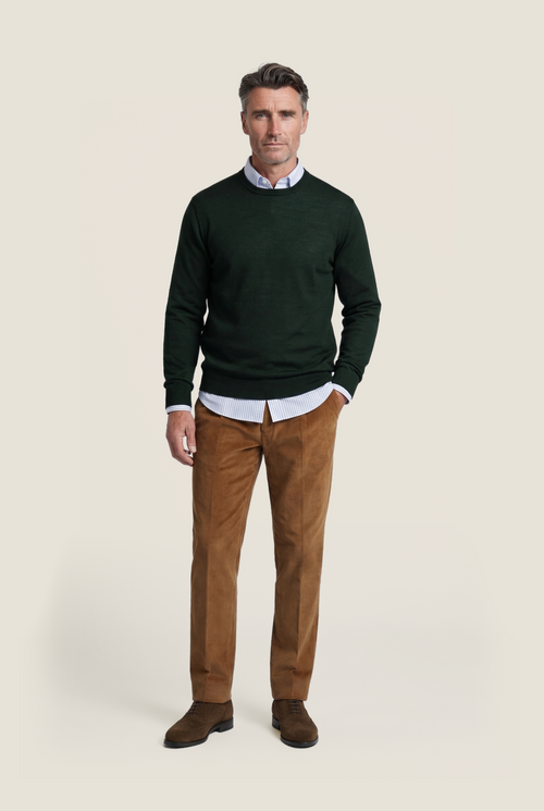 Pullover Merino wol ronde hals | Groen