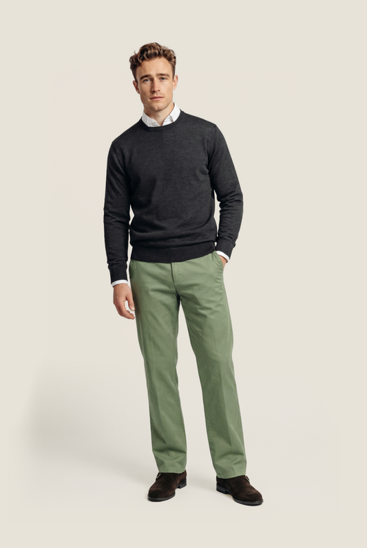 Merino O-Hals | Charcoal
