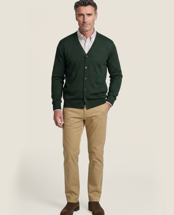 Knoop Vest fijn Merinowol | Groen