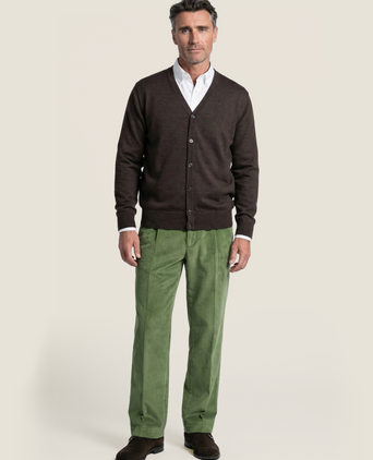 Knoop Vest fijn Merinowol | Donker Bruin