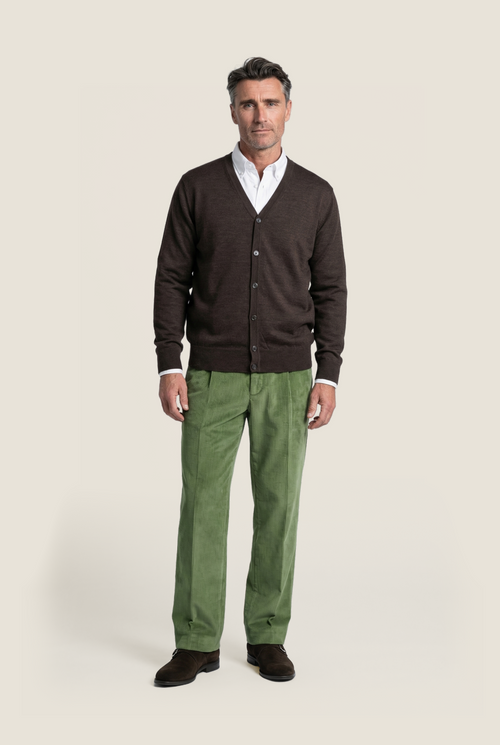 Knoop Vest fijn Merinowol | Donker Bruin