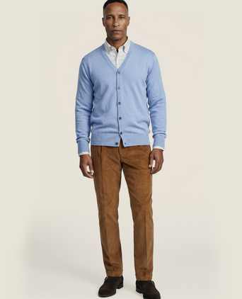 Knoop Vest fijn Merinowol | Licht Blauw