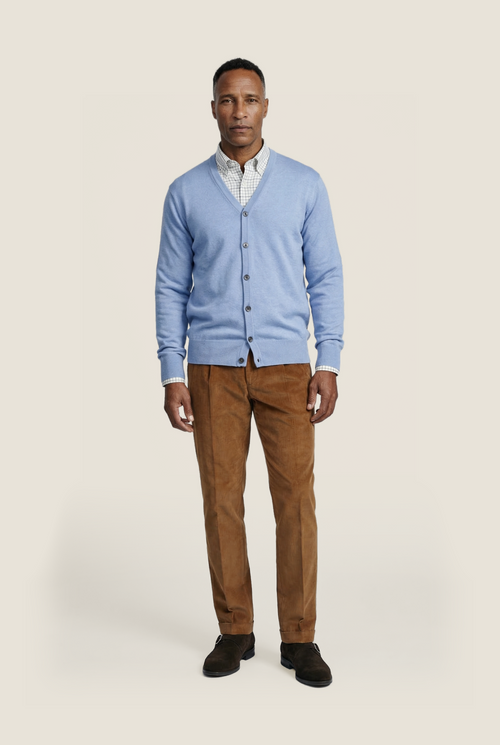 Knoop Vest fijn Merinowol | Licht Blauw