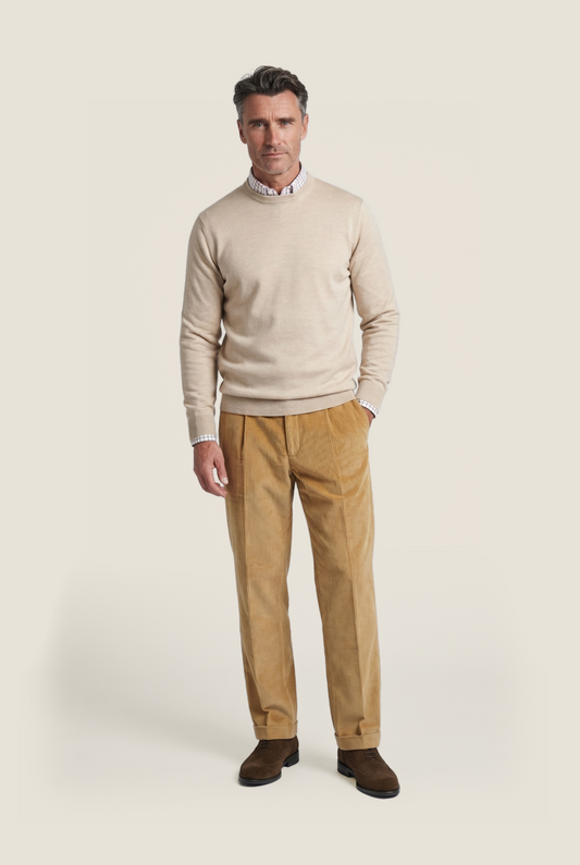 Merino O-Hals | Beige