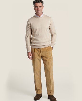 Pullover Merino wol ronde hals | Beige