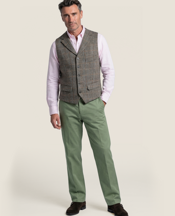 Harris Tweed Gilet | Groen