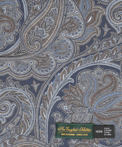 Zijden Sjaal | Blauw Paisley Print