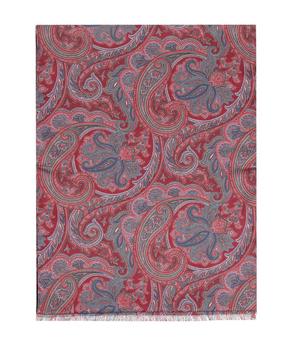 Zijden Sjaal | Framboos Paisley Print